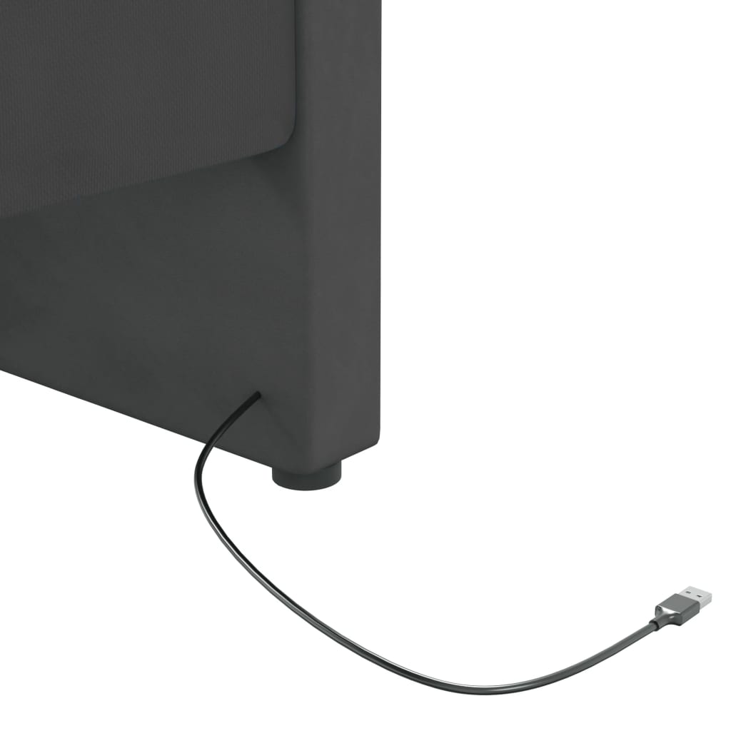Καναπές Κρεβάτι με Στρώμα & USB Σκ. Γκρι 90x200 εκ. Βελούδινος
