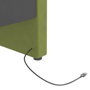 Καναπές Κρεβάτι με Στρώμα & USB Αν. Πράσινο 90x200 εκ. Βελούδ.