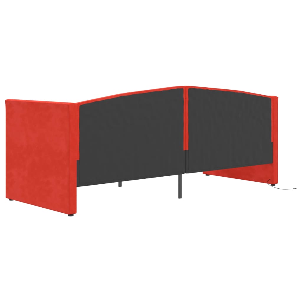 Καναπές Κρεβάτι με Στρώμα & USB Μπορντό 90 x 200 εκ. Βελούδινος