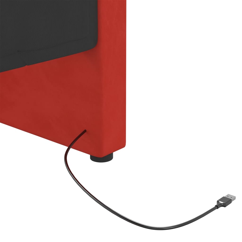 Καναπές Κρεβάτι με Στρώμα & USB Μπορντό 90 x 200 εκ. Βελούδινος