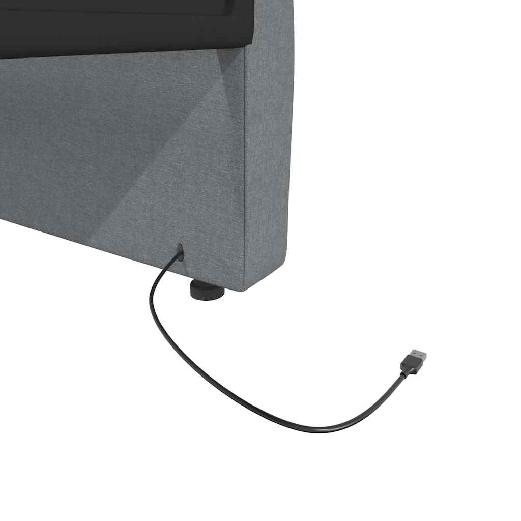 Καναπές Κρεβάτι με Στρώμα & USB Αν. Γκρι 90x200 εκ. Υφασμάτινος - Pakobazaar