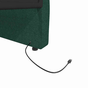 Καναπές Κρεβάτι με Στρώμα & USB Σκ. Πράσινο 90 x 200 εκ. Υφασμ.