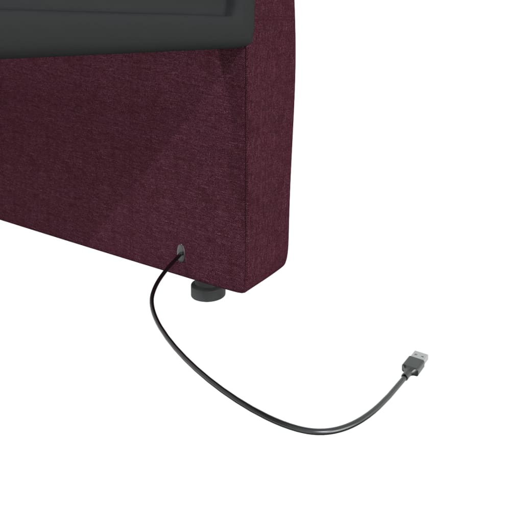 Καναπές Κρεβάτι με Στρώμα & USB Μοβ 90 x 200 εκ. Υφασμάτινος - Pakobazaar