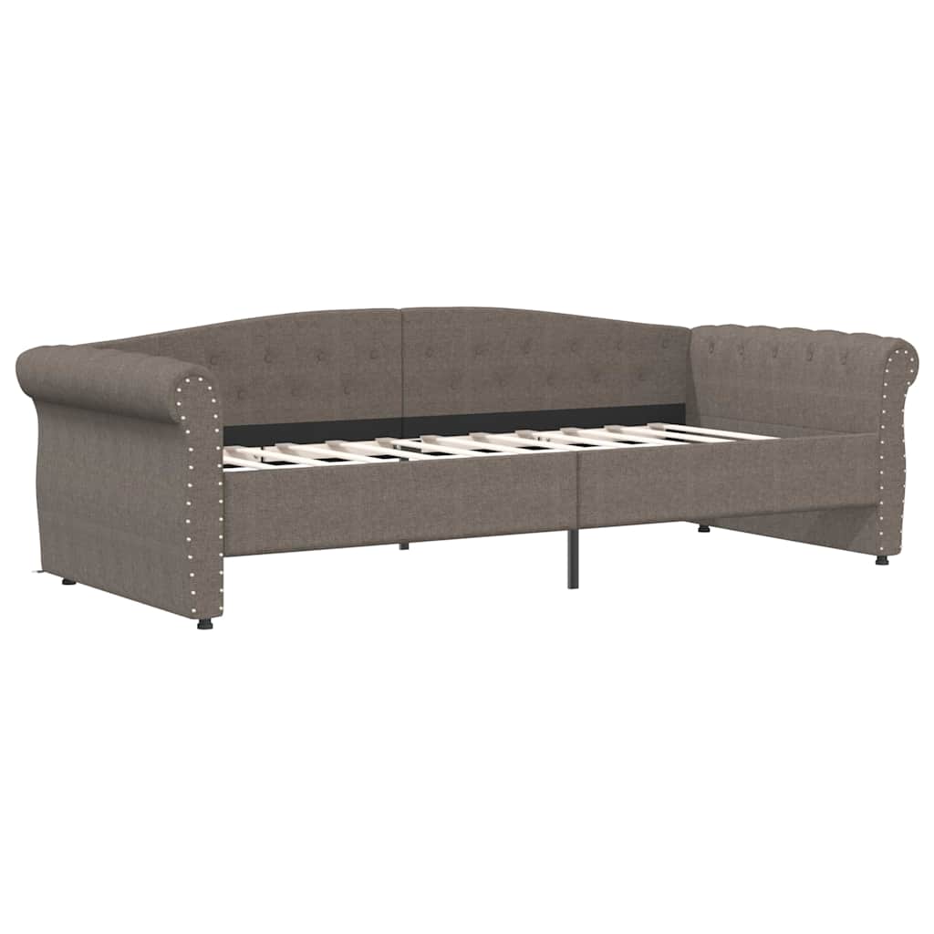 Καναπές Κρεβάτι με Στρώμα & USB Taupe 90 x 200 εκ. Υφασμάτινος - Pakobazaar