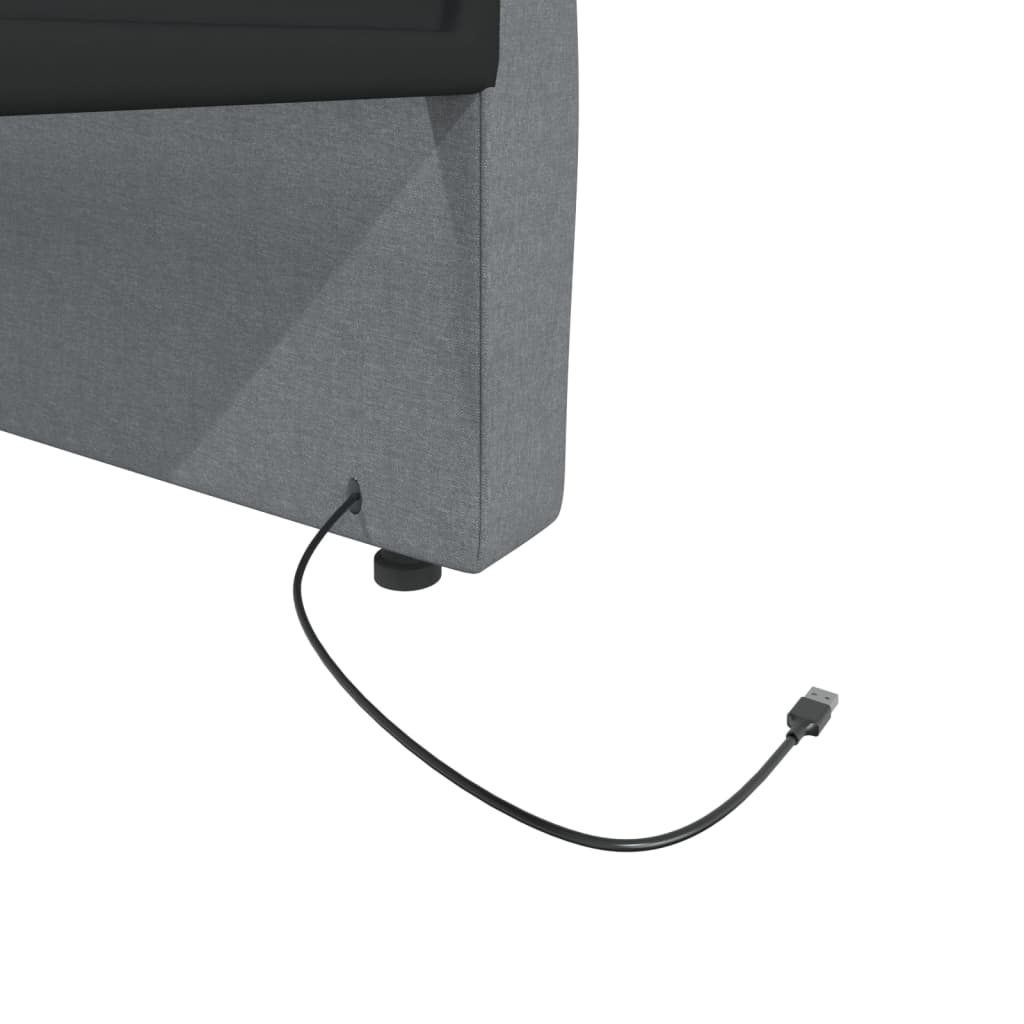 Καναπές Κρεβάτι με Στρώμα & USB Αν. Γκρι 90x200 εκ. Υφασμάτινος