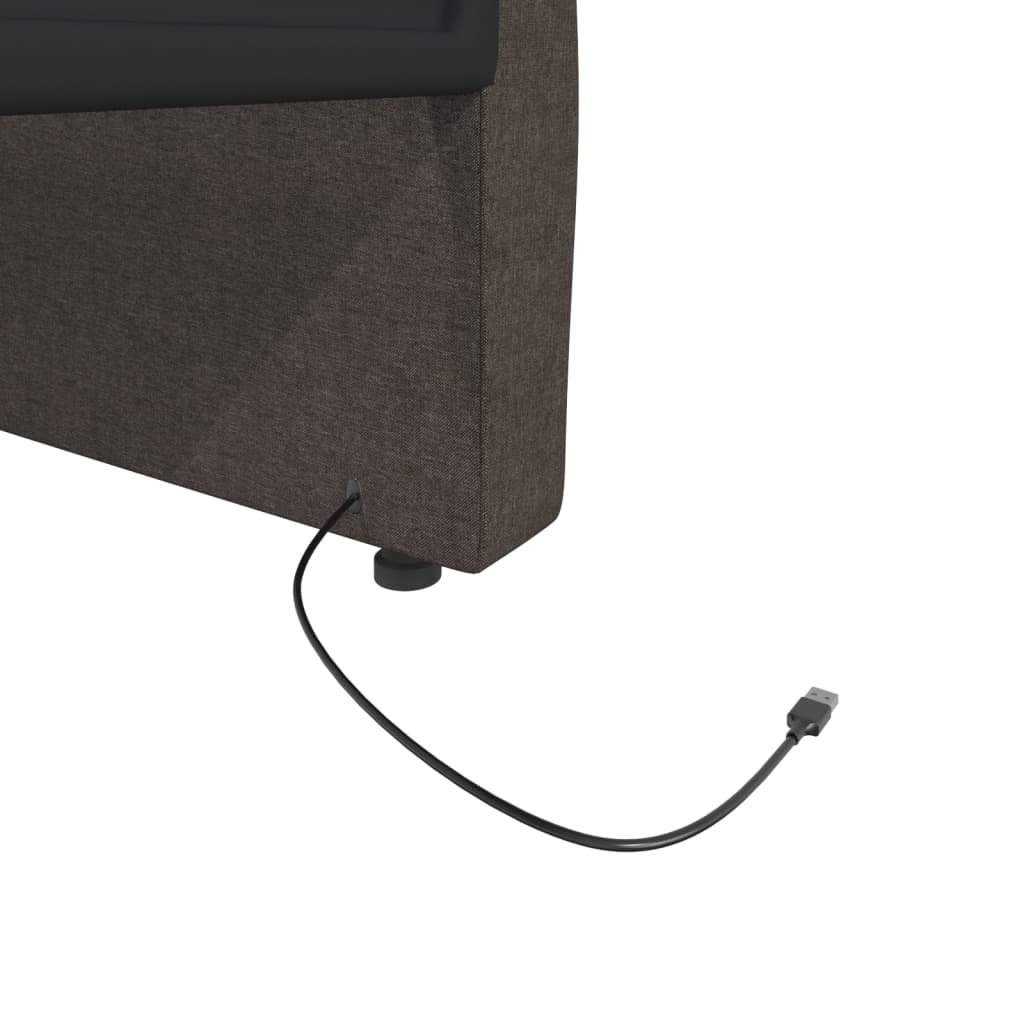 Καναπές Κρεβάτι με Στρώμα & USB Σκ. Καφέ 90x200 εκ. Υφασμάτινος