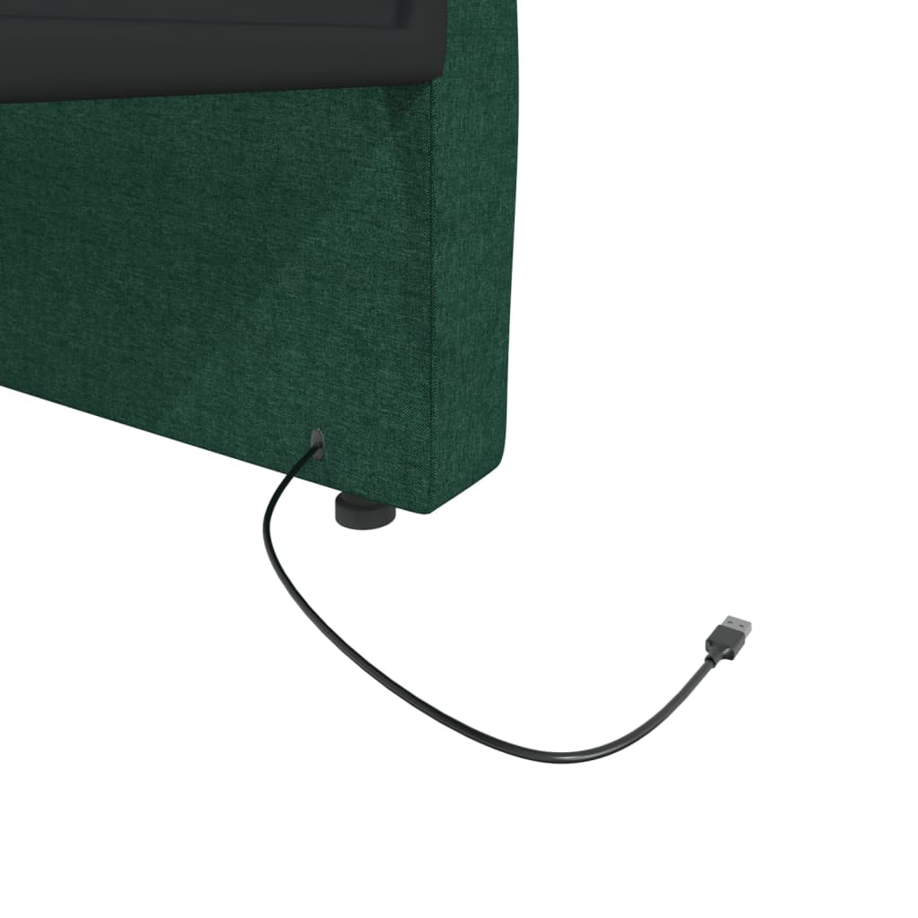 Καναπές Κρεβάτι με Στρώμα & USB Σκ. Πράσινο 90 x 200 εκ. Υφασμ. - Pakobazaar