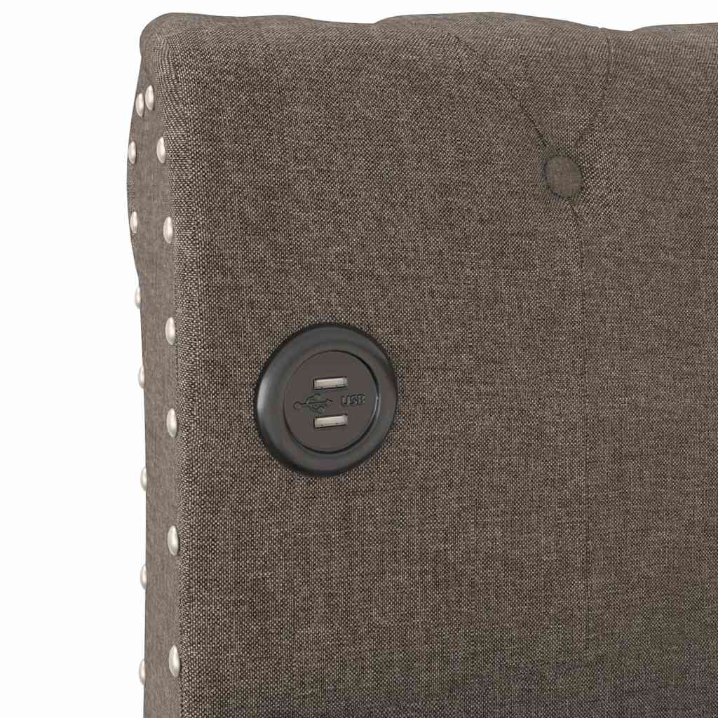 Καναπές Κρεβάτι με Στρώμα & USB Taupe 90 x 200 εκ. Υφασμάτινος - Pakobazaar