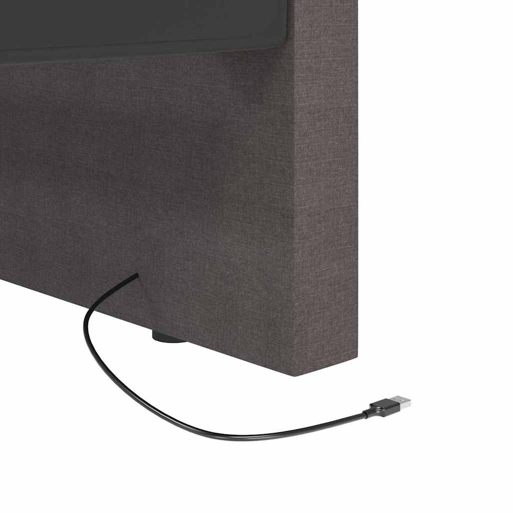 Καναπές Κρεβάτι με Στρώμα & USB Σκούρο Γκρι 90 x 200 εκ. Υφασμ.