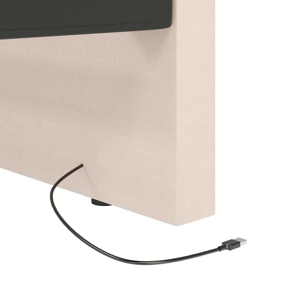 Καναπές Κρεβάτι με Στρώμα & USB Κρεμ 90 x 200 εκ. Υφασμάτινο - Pakobazaar