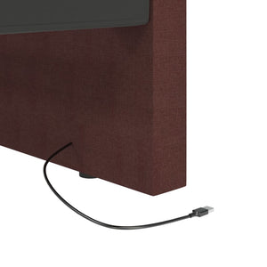 Καναπές Κρεβάτι με Στρώμα & USB Μοβ 90 x 200 εκ. Υφασμάτινος - Pakobazaar