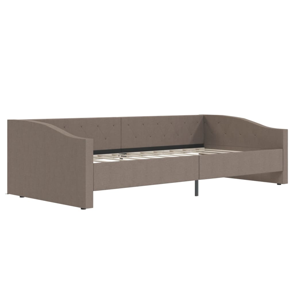 Καναπές Κρεβάτι με Στρώμα & USB Taupe 90 x 200 εκ. Υφασμάτινος - Pakobazaar