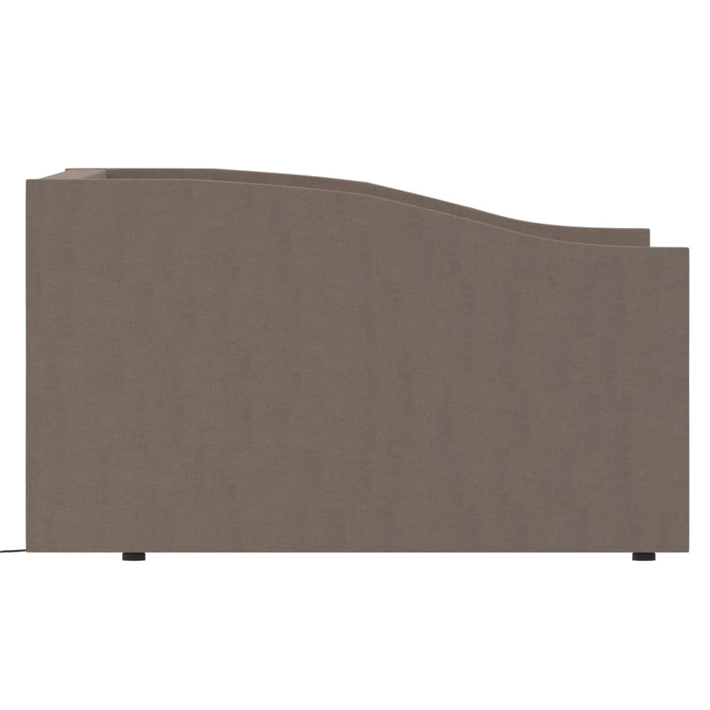 Καναπές Κρεβάτι με Στρώμα & USB Taupe 90 x 200 εκ. Υφασμάτινος - Pakobazaar