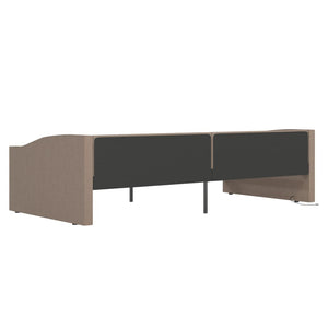Καναπές Κρεβάτι με Στρώμα & USB Taupe 90 x 200 εκ. Υφασμάτινος - Pakobazaar
