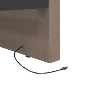 Καναπές Κρεβάτι με Στρώμα & USB Taupe 90 x 200 εκ. Υφασμάτινος - Pakobazaar
