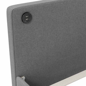 Καναπές Κρεβάτι με Στρώμα & USB Αν. Γκρι 90x200 εκ. Υφασμάτινος