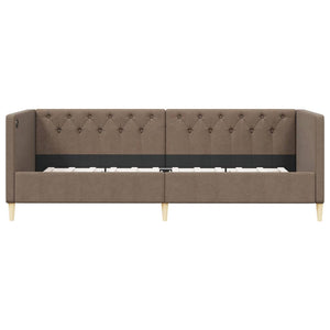 Καναπές Κρεβάτι με Στρώμα & USB Taupe 90 x 200 εκ. Υφασμάτινος