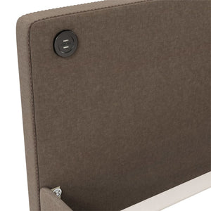 Καναπές Κρεβάτι με Στρώμα & USB Taupe 90 x 200 εκ. Υφασμάτινος