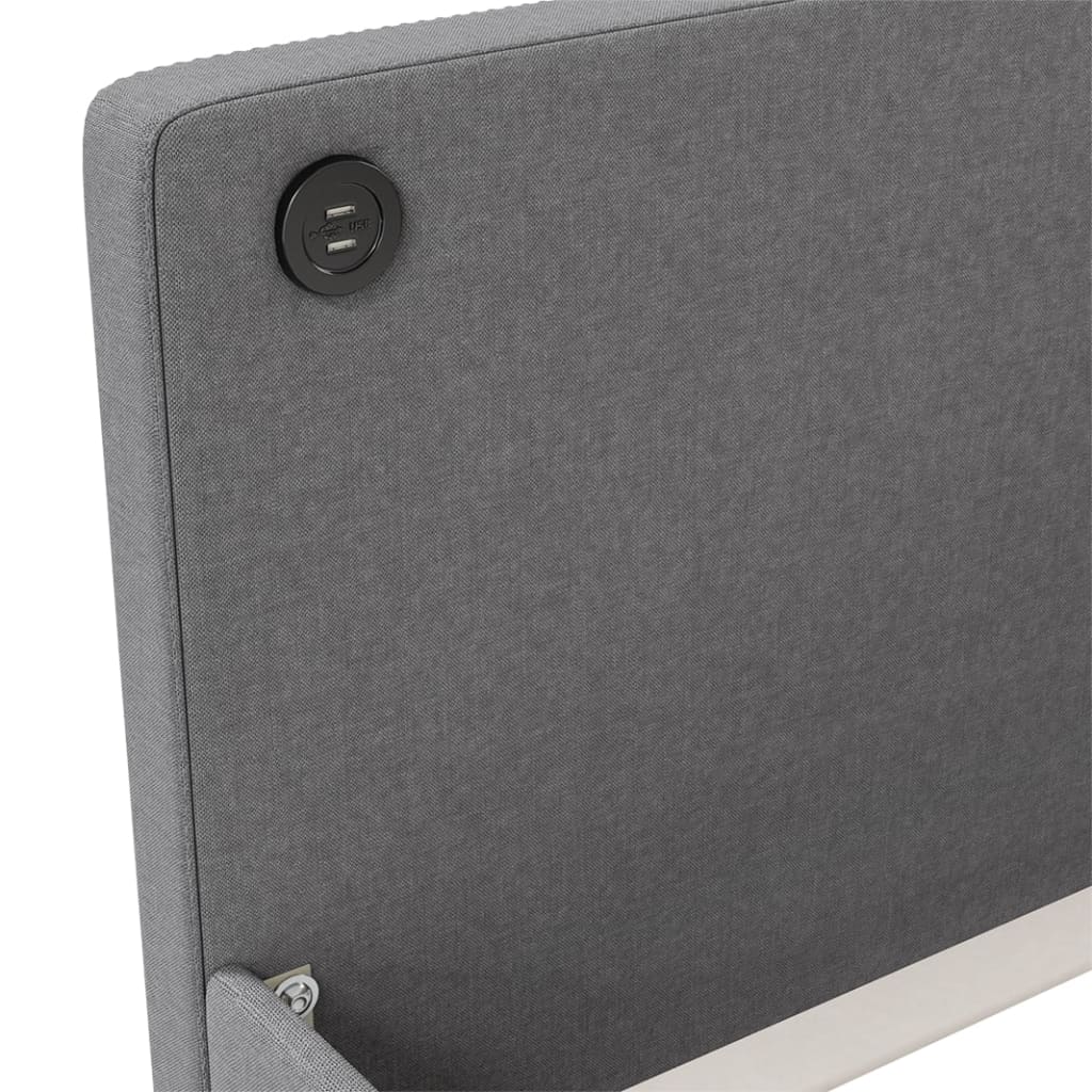 Καναπές Κρεβάτι με Στρώμα & USB Αν. Γκρι 90x200 εκ. Υφασμάτινος - Pakobazaar