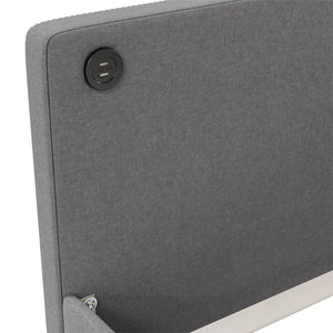 Καναπές Κρεβάτι με Στρώμα & USB Αν. Γκρι 90x200 εκ. Υφασμάτινος - Pakobazaar