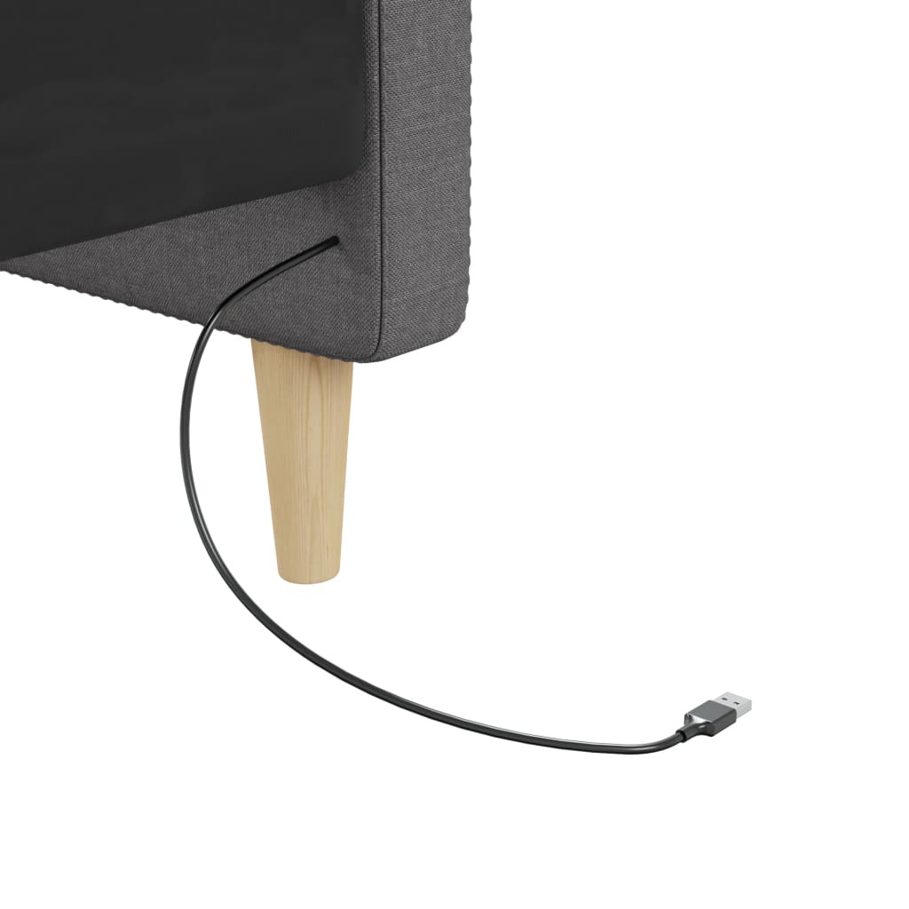 Καναπές Κρεβάτι με Στρώμα & USB Αν. Γκρι 90x200 εκ. Υφασμάτινος - Pakobazaar