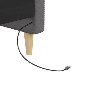Καναπές Κρεβάτι με Στρώμα & USB Αν. Γκρι 90x200 εκ. Υφασμάτινος - Pakobazaar