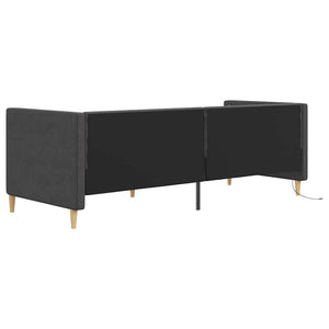 Καναπές Κρεβάτι με Στρώμα & USB Σκούρο Γκρι 90 x 200 εκ. Υφασμ.