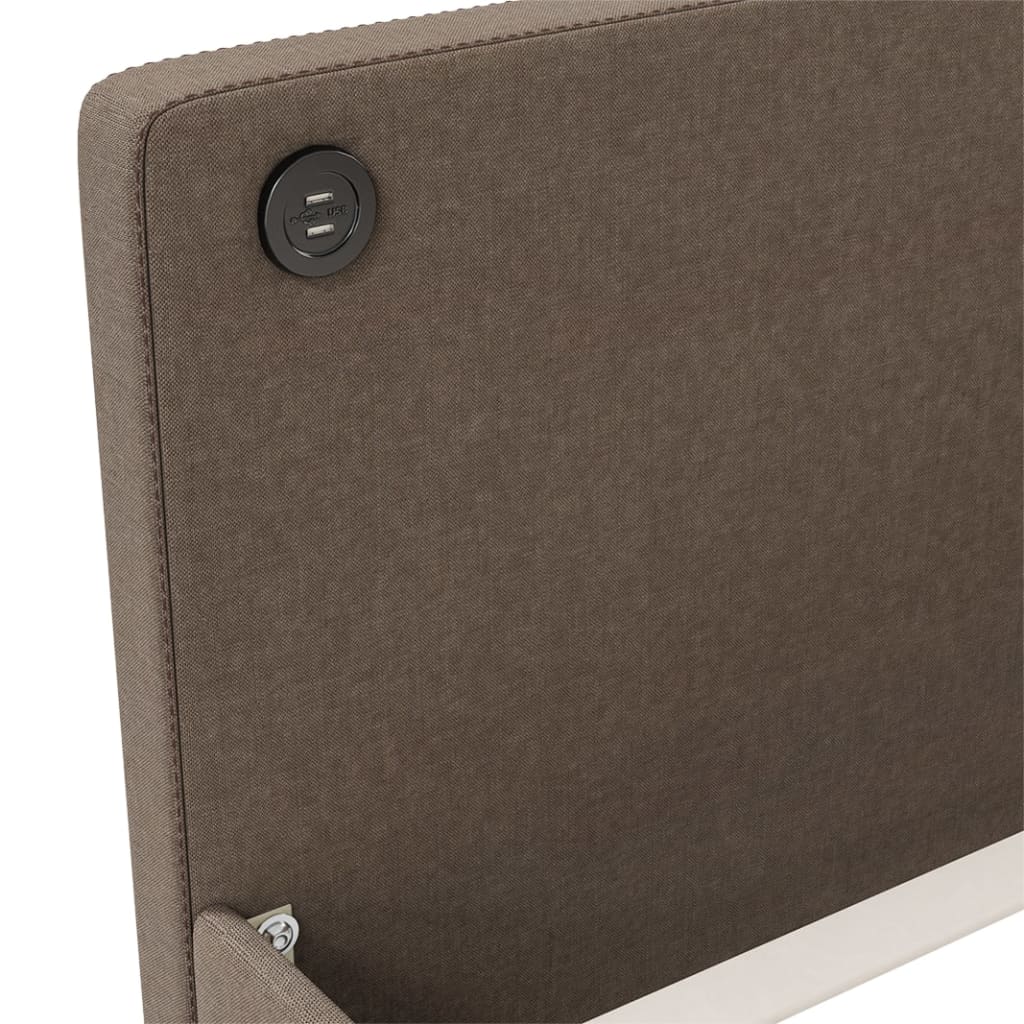 Καναπές Κρεβάτι με Στρώμα & USB Taupe 90 x 200 εκ. Υφασμάτινος - Pakobazaar