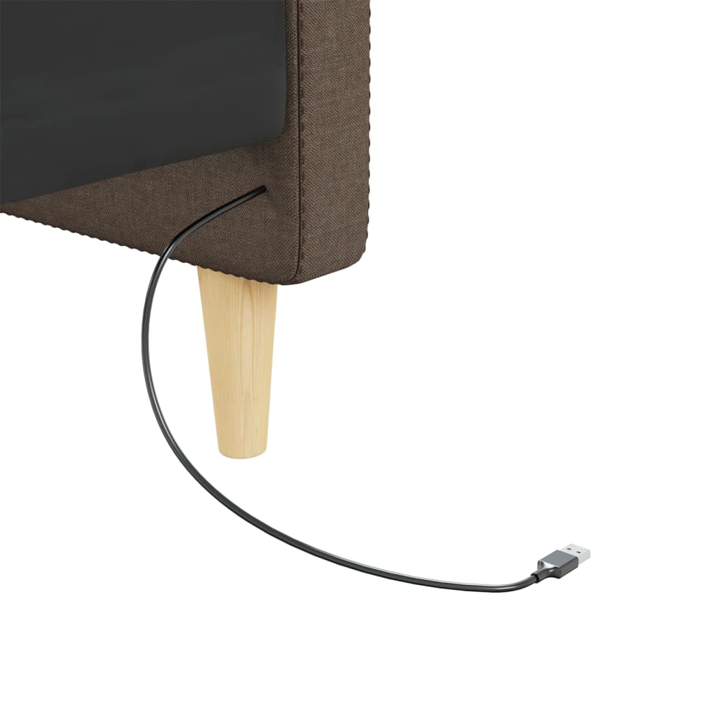 Καναπές Κρεβάτι με Στρώμα & USB Taupe 90 x 200 εκ. Υφασμάτινος - Pakobazaar