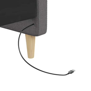 Καναπές Κρεβάτι με Στρώμα & USB Αν. Γκρι 90x200 εκ. Υφασμάτινος