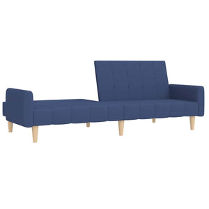 Καναπές Κρεβάτι Διθέσιος με Υποπόδιο Μπλε Υφασμάτινος