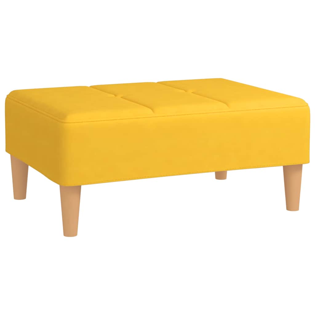 Καναπές Κρεβάτι Διθέσιος με 2 Μαξιλάρια&Υποπόδιο Κίτρινο Υφασ.