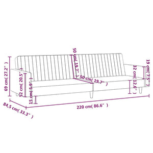 Καναπές Κρεβάτι Διθέσιος με Υποπόδιο Ανοιχτό Γκρι Βελούδινος