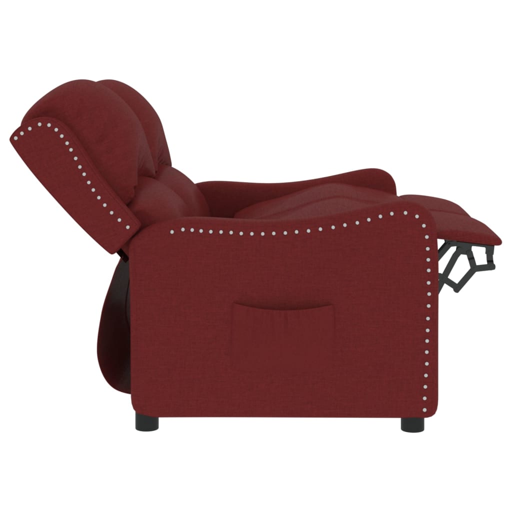 Πολυθρόνα Μασάζ Διθέσια Ανακλινόμενη Μπορντό Υφασμάτινη