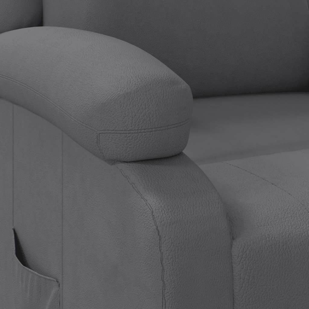 Πολυθρόνα Ανακλινόμενη Γκρι από Συνθετικό Δέρμα