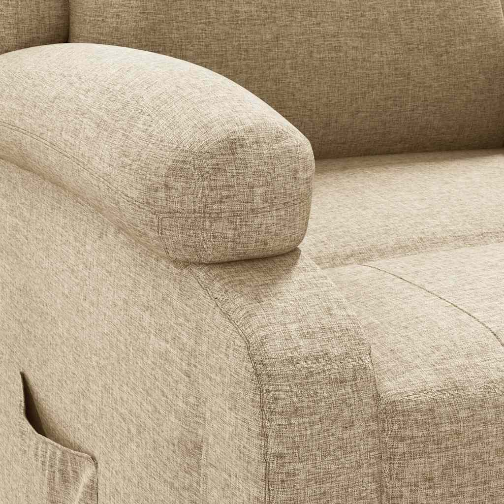 Πολυθρόνα Ανακλινόμενη Κρεμ Υφασμάτινη