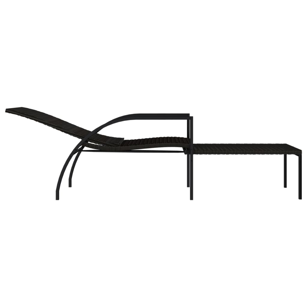 Ξαπλώστρα με Ροδάκια Καφέ από Ρατάν Πολυαιθυλενίου