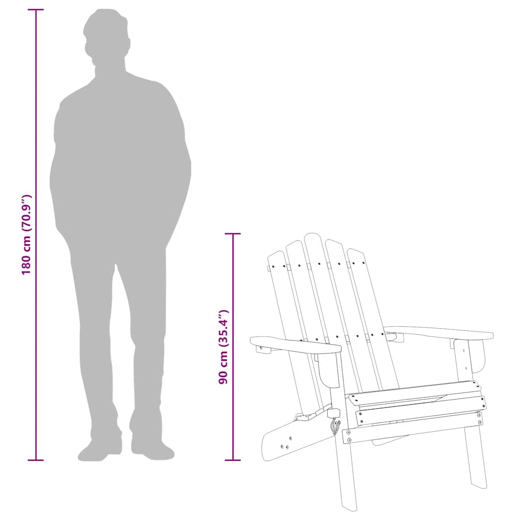 Καρέκλα Κήπου Adirondack από Μασίφ Ξύλο Ακακίας