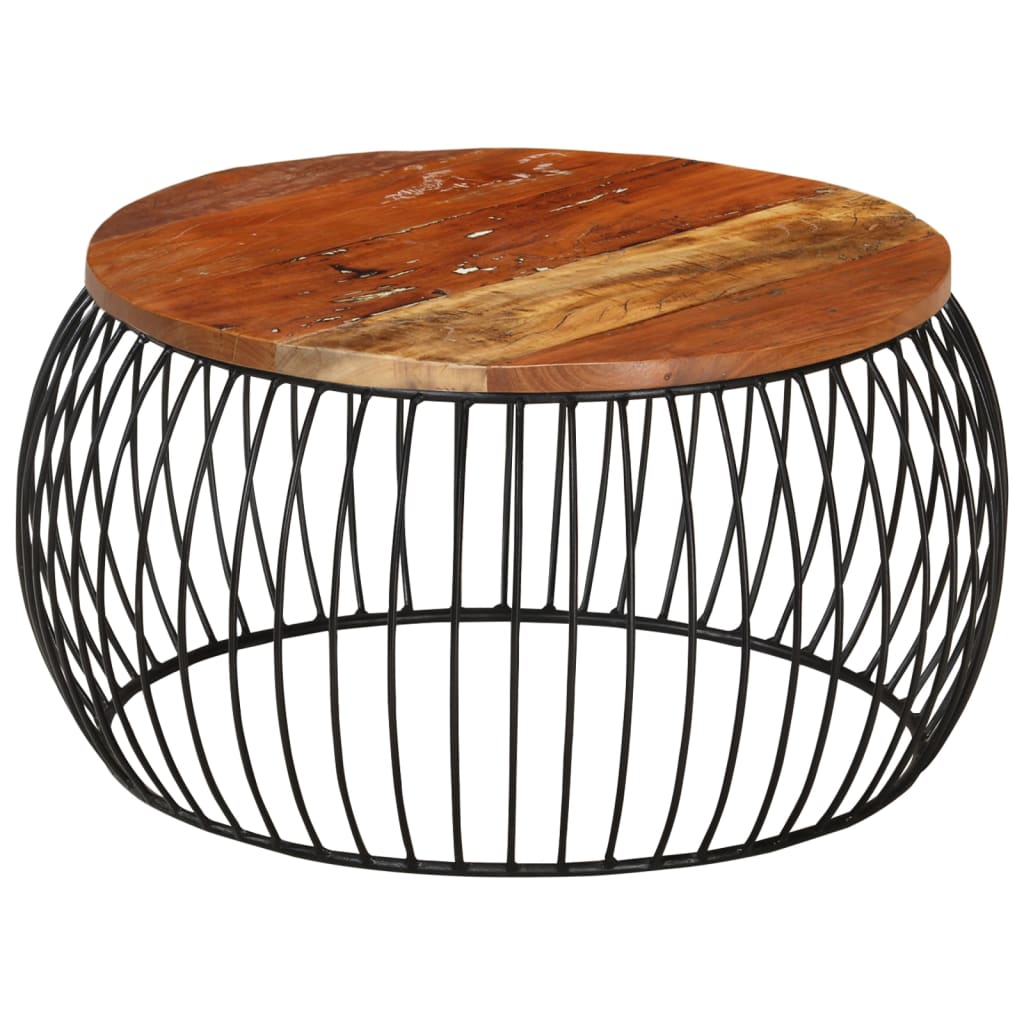 Τραπεζάκι Σαλονιού Ø68 εκ. από Μασίφ Ανακυκλωμένο Ξύλο
