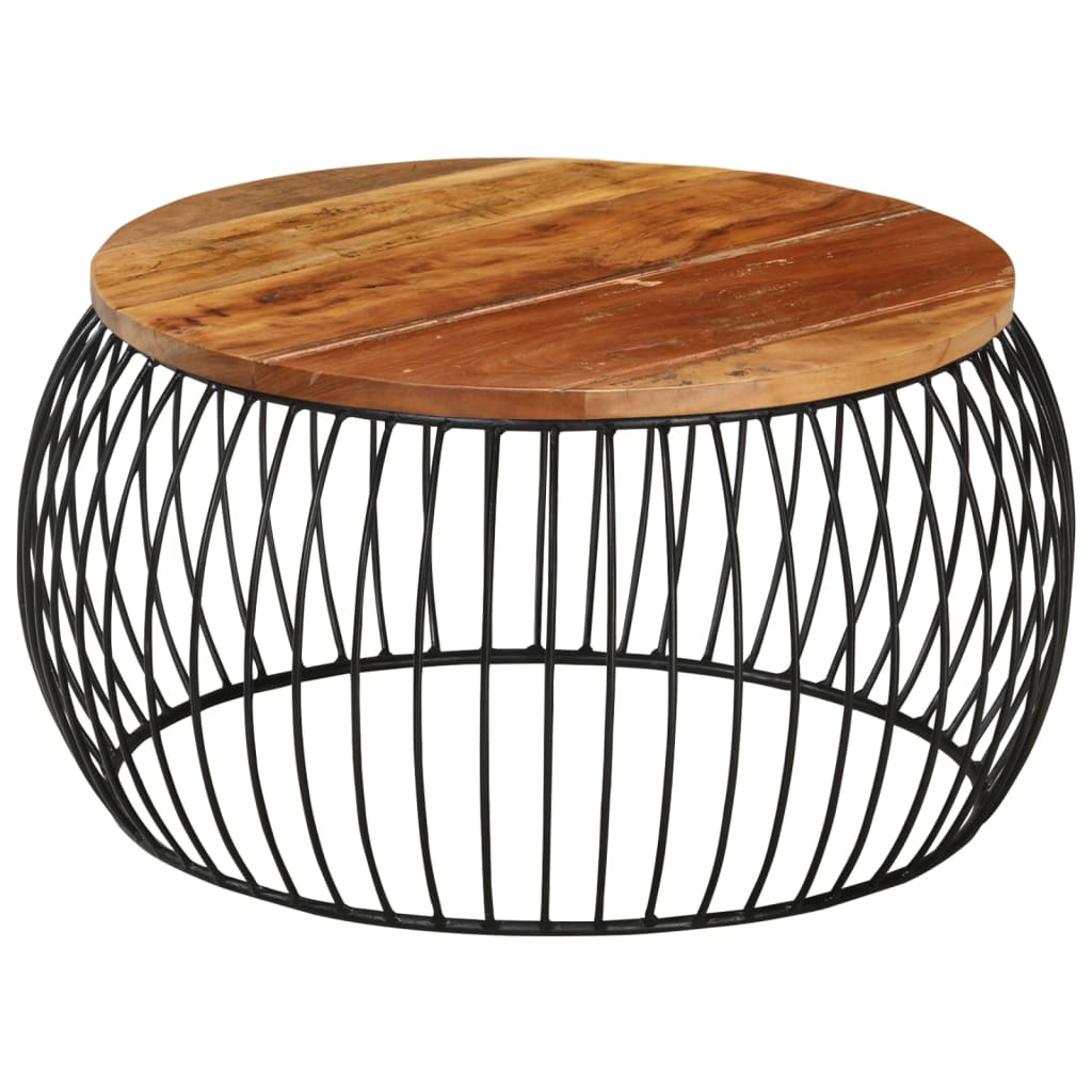 Τραπεζάκι Σαλονιού Ø68 εκ. από Μασίφ Ανακυκλωμένο Ξύλο