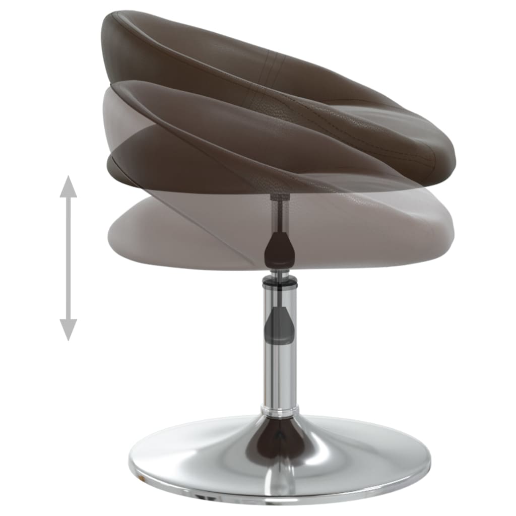 Καρέκλες Τραπεζαρίας Περιστρεφόμενες 4 τεμ. Καφέ Συνθ. Δέρμα