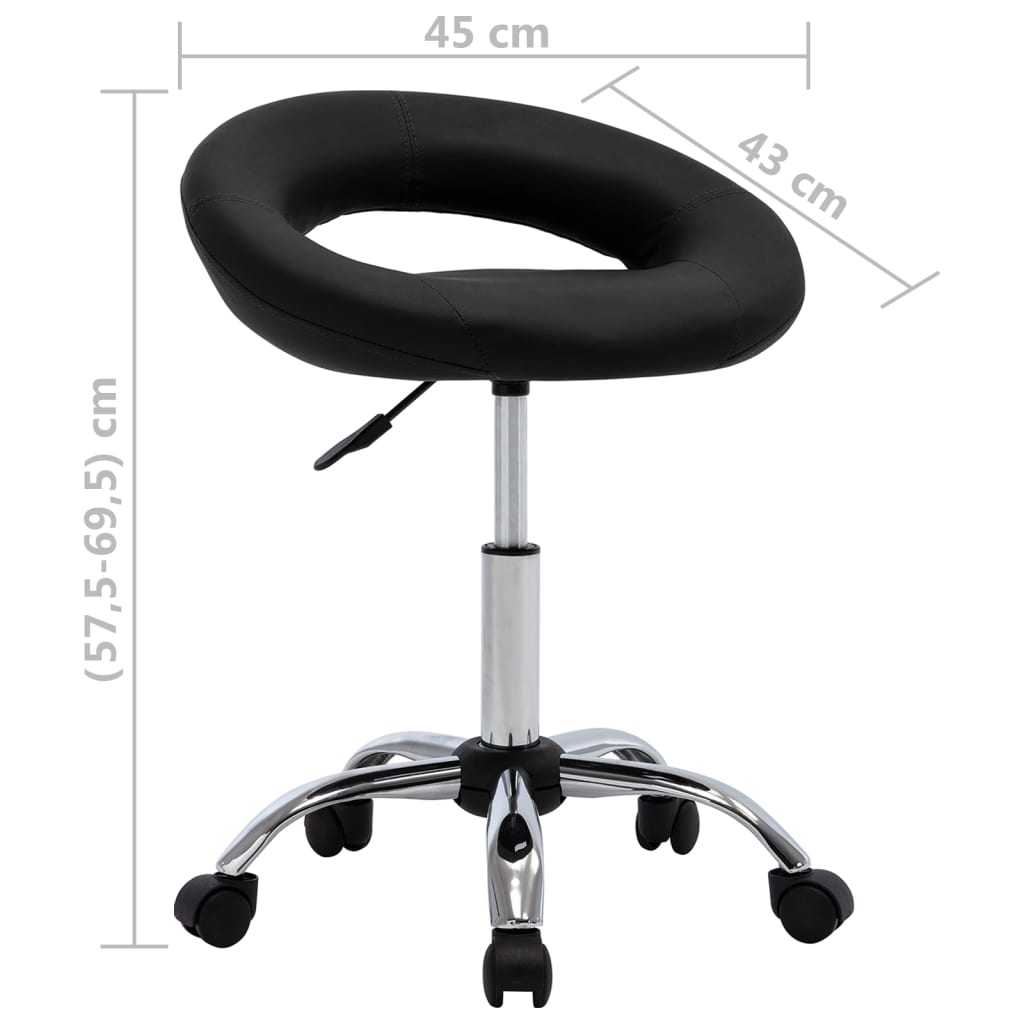 Καρέκλα Τραπεζαρίας Περιστρεφόμενη Μαύρη από Συνθετικό Δέρμα - PAKOBAZAAR