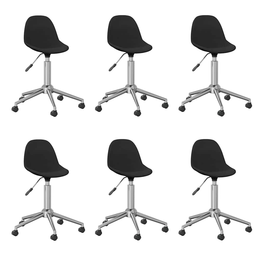 3086068  Swivel Dining Chairs 6 pcs Black Fabric (3x333471)