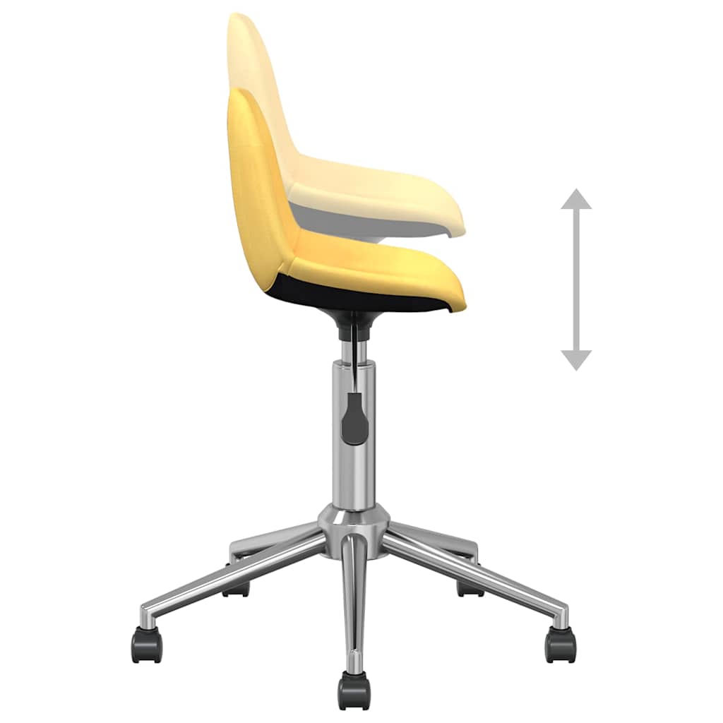 3086069  Swivel Dining Chairs 6 pcs Yellow Fabric (3x333472)