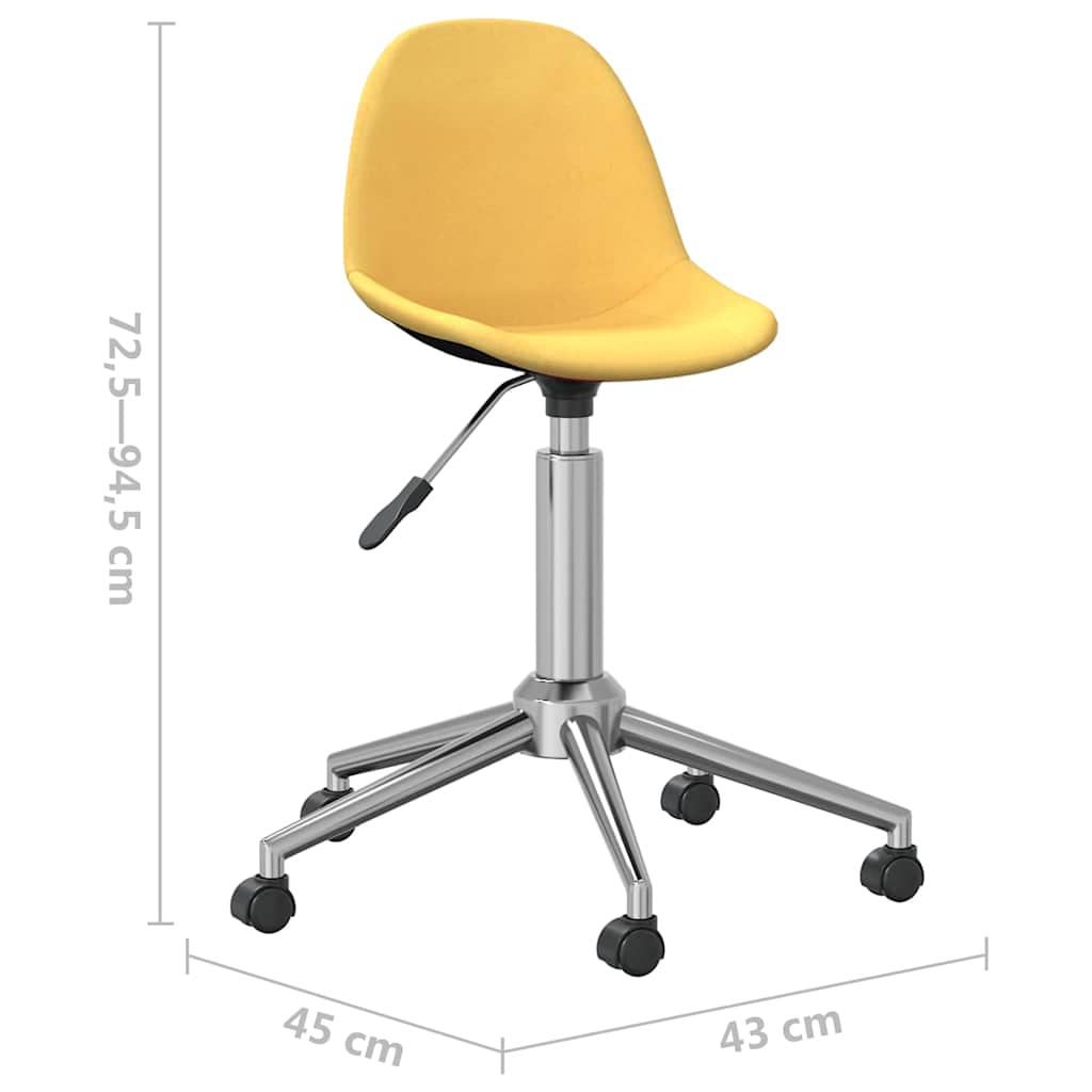 3086069  Swivel Dining Chairs 6 pcs Yellow Fabric (3x333472)