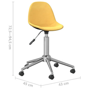 3086069  Swivel Dining Chairs 6 pcs Yellow Fabric (3x333472)