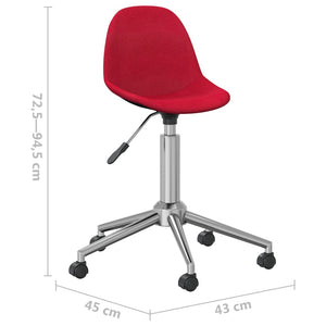 3086070  Swivel Dining Chairs 6 pcs Wine Red Fabric (3x333473)