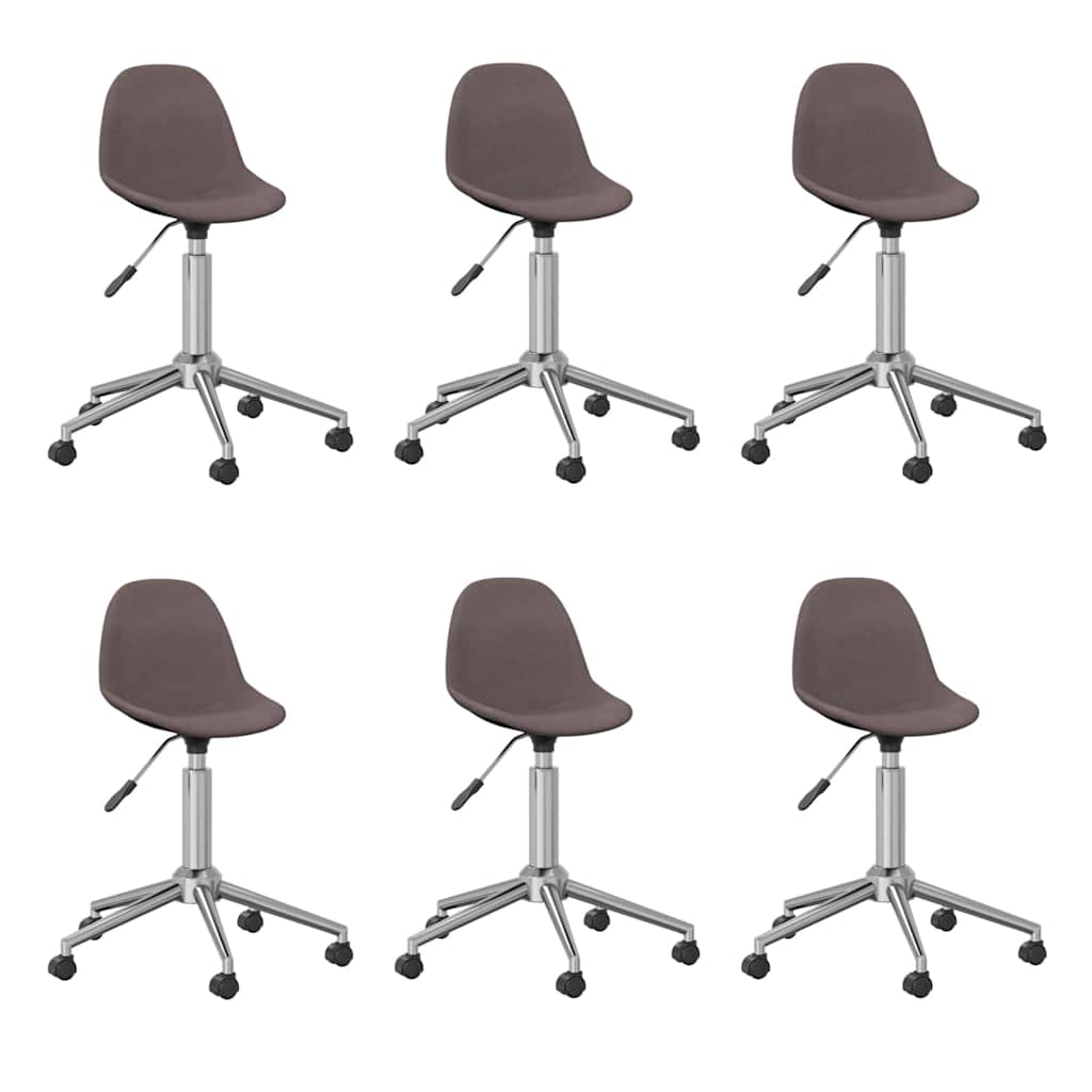 3086071  Swivel Dining Chairs 6 pcs Taupe Fabric (3x333474) - Pakobazaar