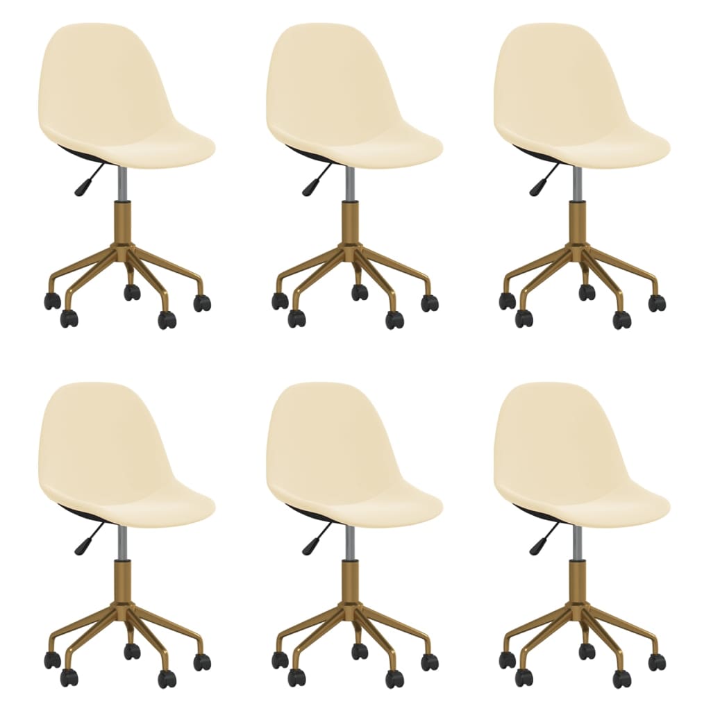 3086104  Swivel Dining Chairs 6 pcs Cream Velvet(3x333494)