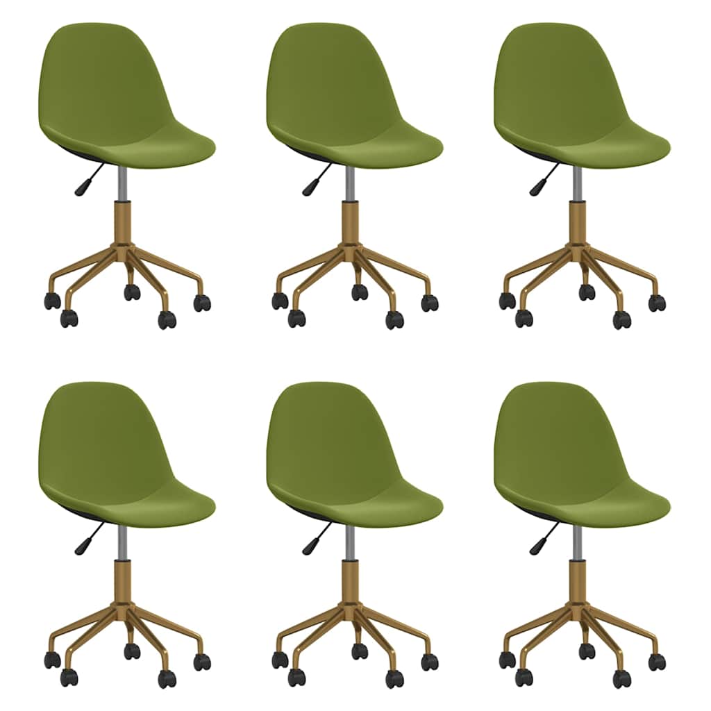3086107  Swivel Dining Chairs 6 pcs Light Green Velvet(3x333497)